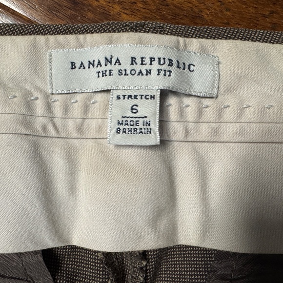 Banana Republc The Sloan Fit Brown Tweed Dress Pant with Stretch - Sz 6 - Picture 2 of 3